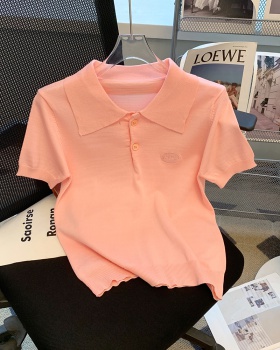 Pink commuting T-shirt fashion college style tops for women