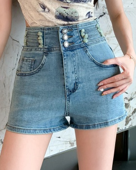 Korean style washed shorts summer slim short jeans for women