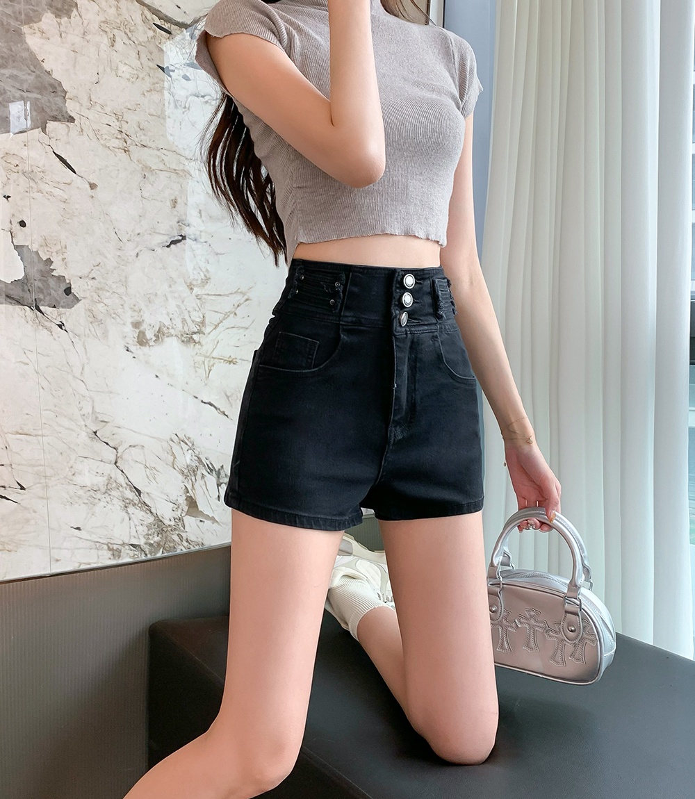 Korean style washed shorts summer slim short jeans for women