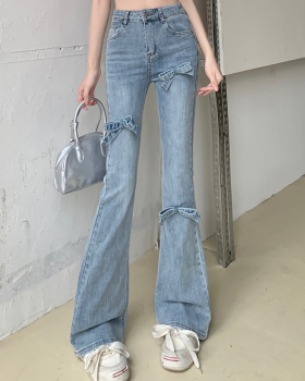 Mopping slim jeans ornament speaker long pants for women
