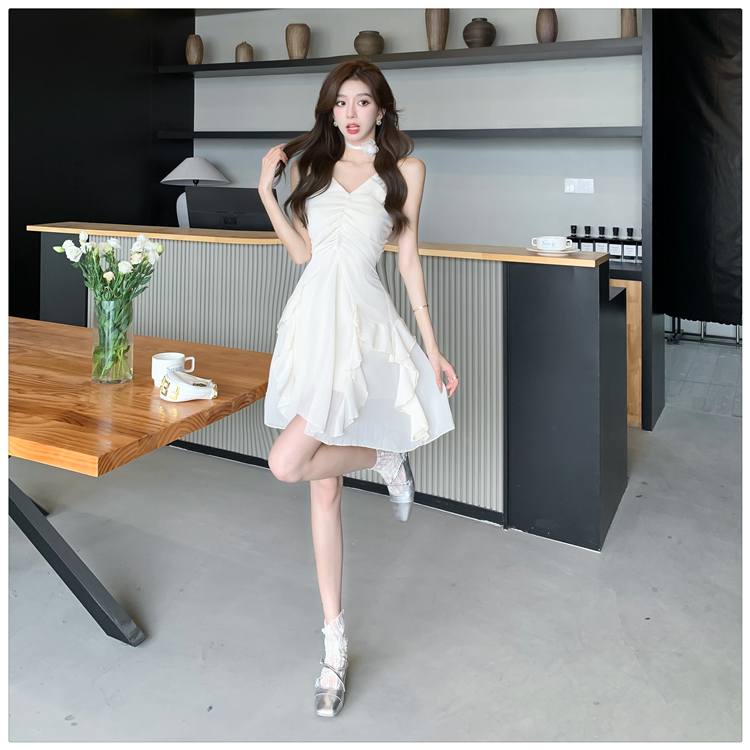 Summer high waist slim V-neck enticement dress for women