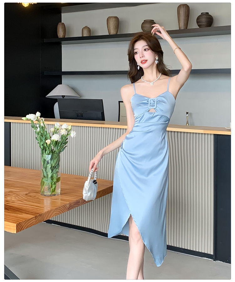 Package hip summer formal dress split sling dress