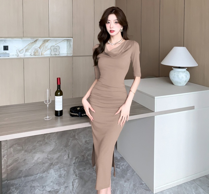 All-match wear package hip pure sexy dress for women