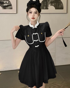 Thick and disorderly temperament pinched waist dress