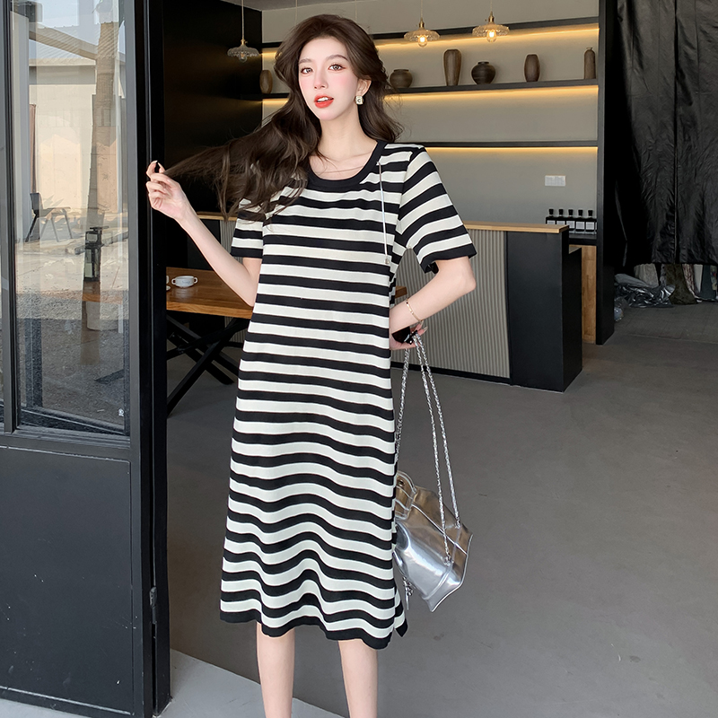 Slim straight lazy loose knitted dress for women