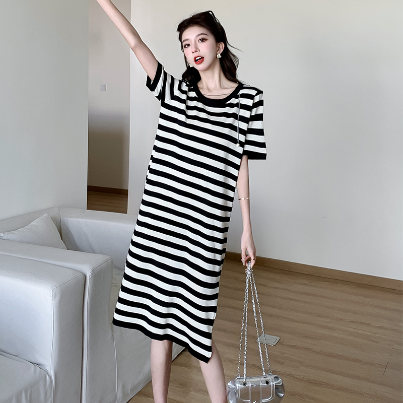 Slim straight lazy loose knitted dress for women