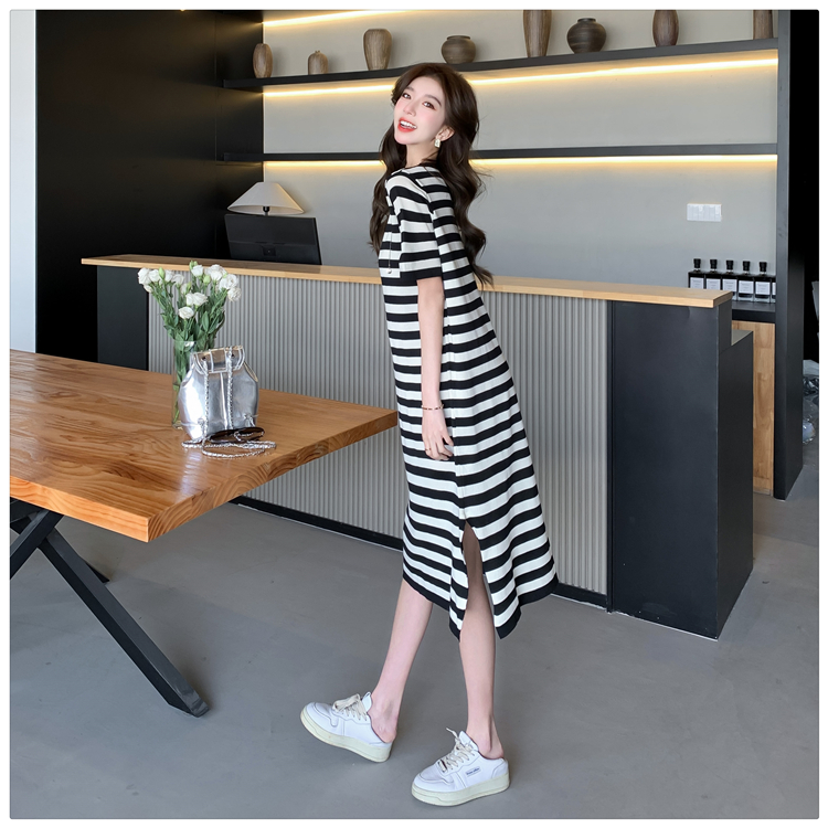 Slim straight lazy loose knitted dress for women