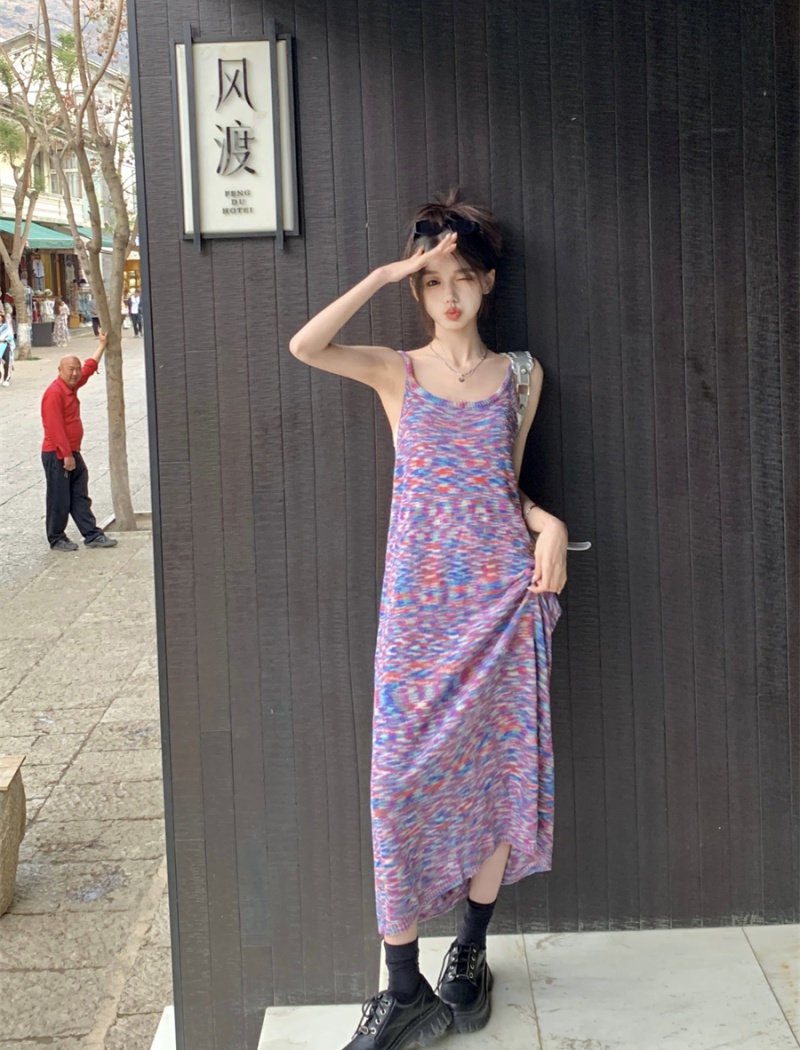 Sling Korean style dress spicegirl long dress