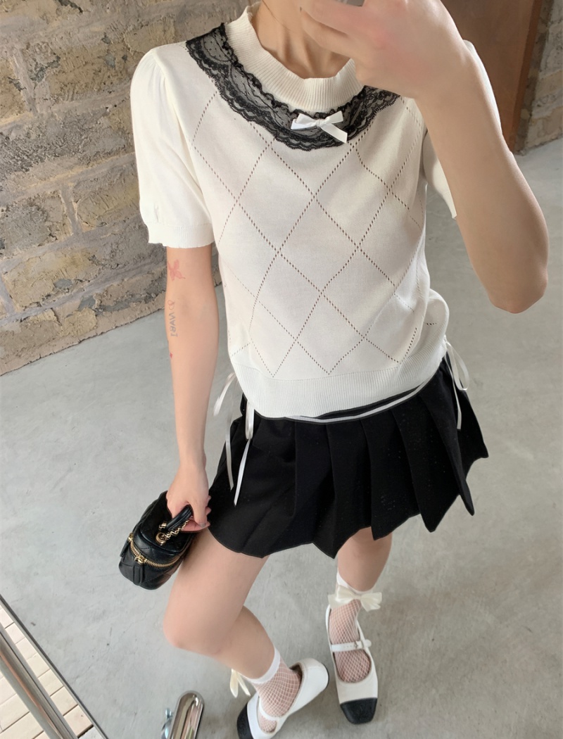 Round neck short bottoming shirt short sleeve white T-shirt