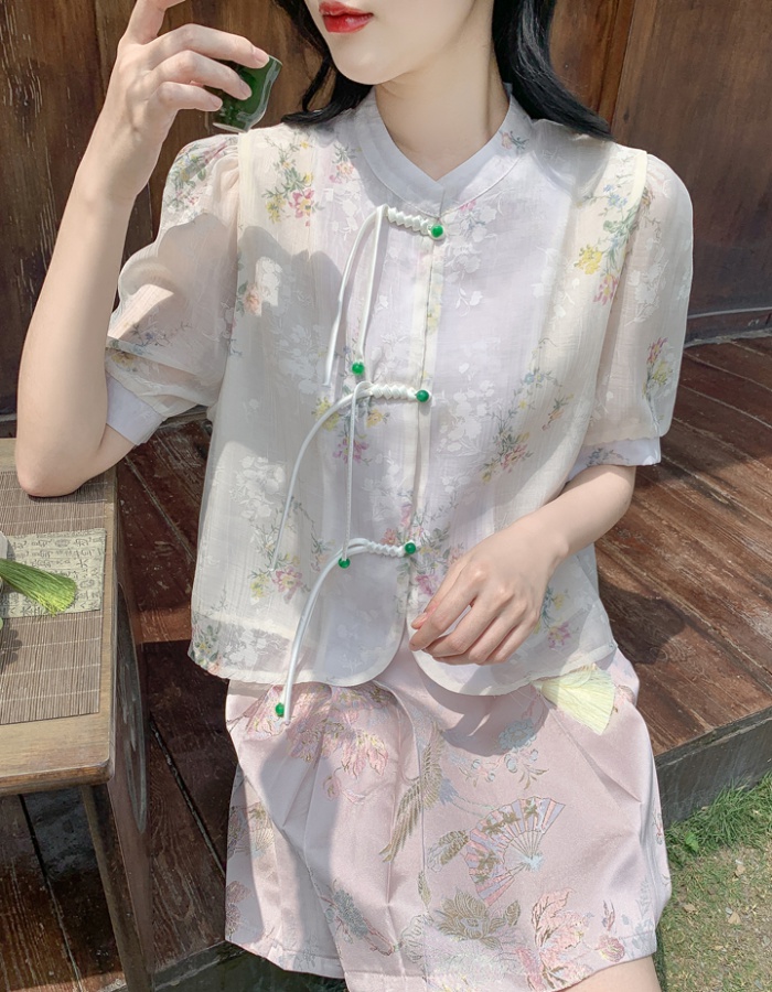 Chinese style temperament shirt loose tops for women