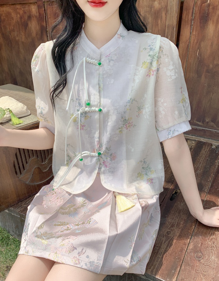 Chinese style temperament shirt loose tops for women