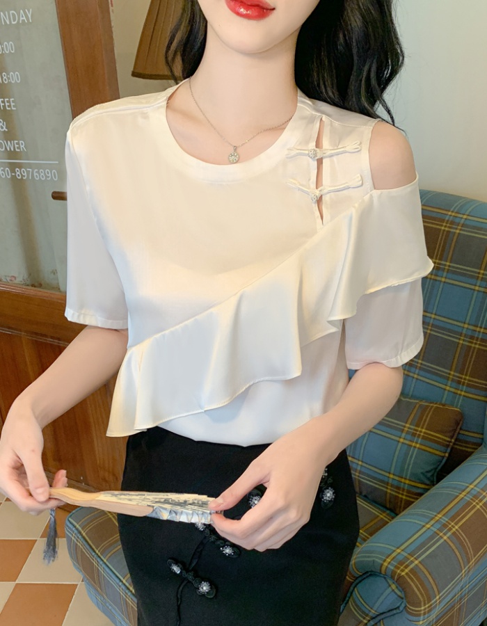 Summer strapless tops white shirt