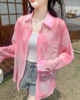 Western style summer long loose shirt for women