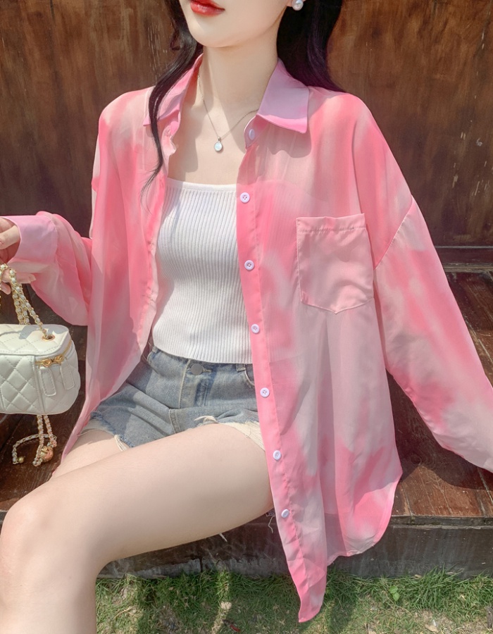 Western style summer long loose shirt for women