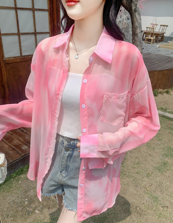 Western style summer long loose shirt for women