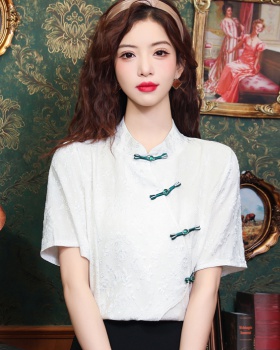 Summer retro cheongsam Chinese style short sleeve shirt