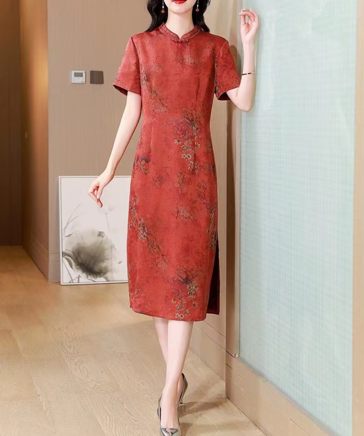 Western style temperament cheongsam elegant retro cloak 2pcs set