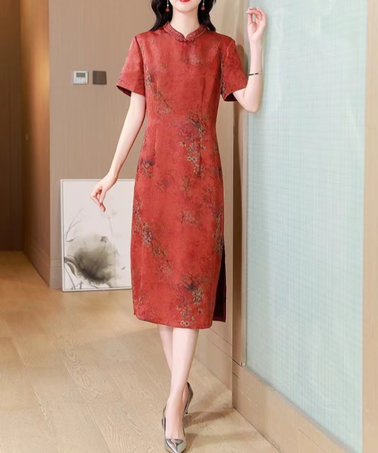 Western style temperament cheongsam elegant retro cloak 2pcs set