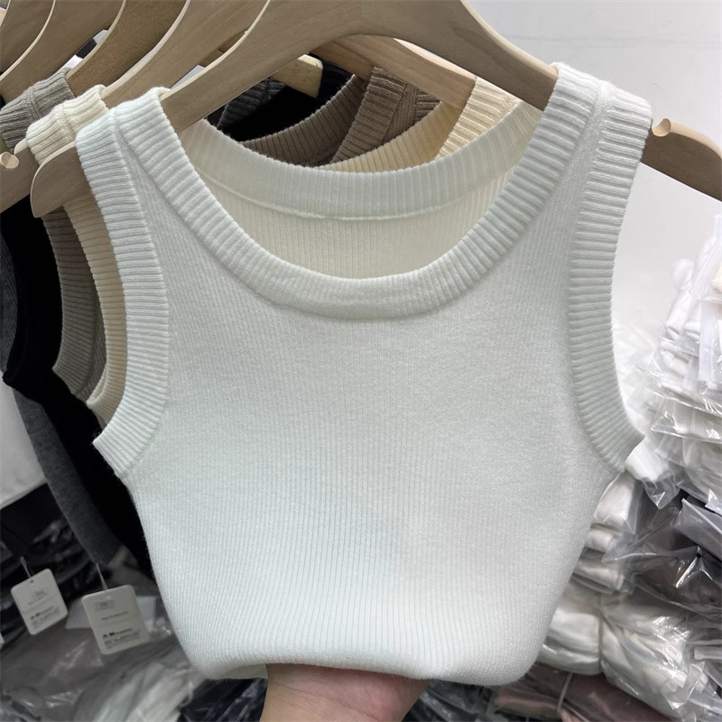 Short bottoming vest high waist tops for women