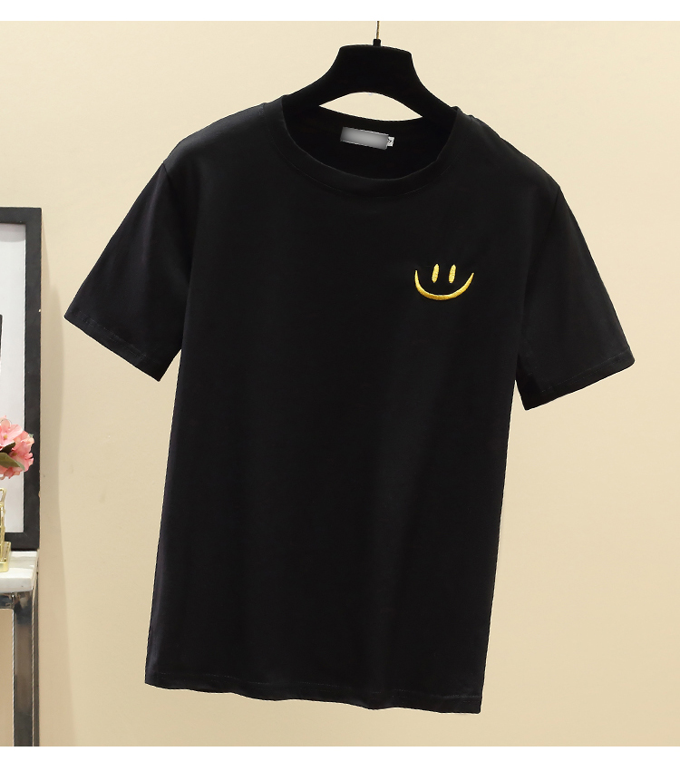 Unique smiley tops loose Korean style T-shirt