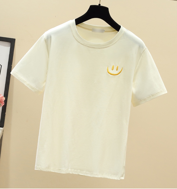 Unique smiley tops loose Korean style T-shirt