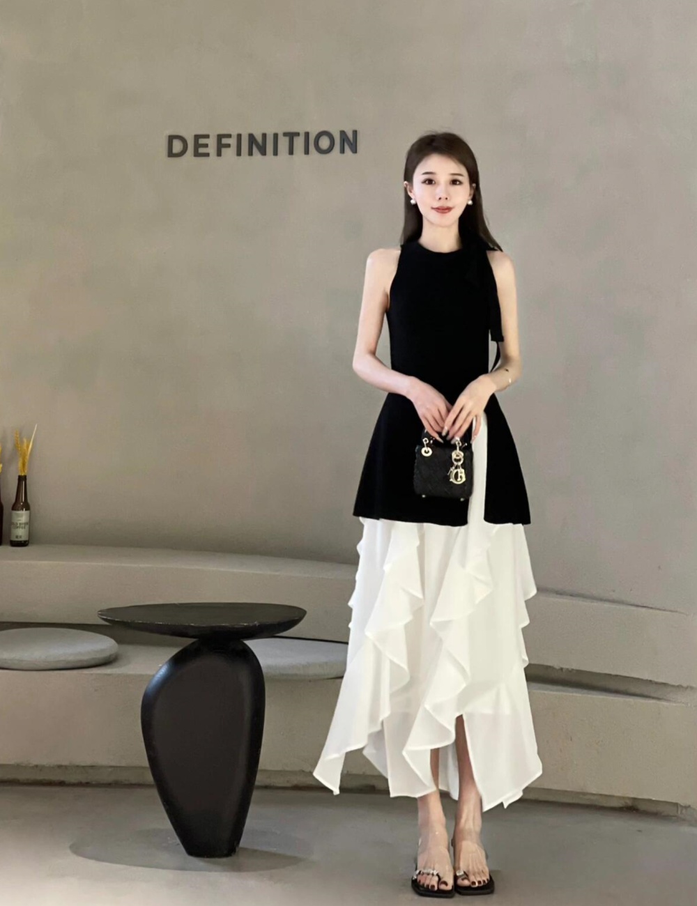 Summer lotus leaf edges skirt tender tops 2pcs set