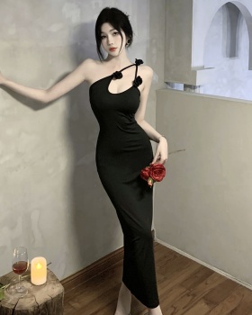 Slim sexy dress pinched waist sling long dress