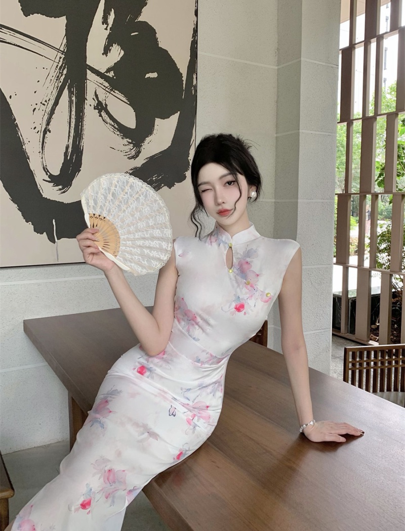 Summer after the split long dress package hip cheongsam