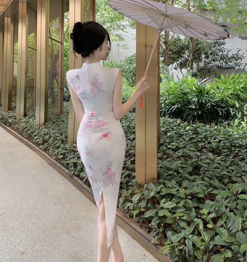 Summer after the split long dress package hip cheongsam