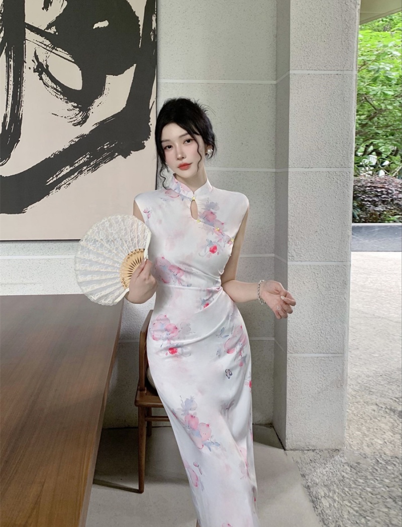 Summer after the split long dress package hip cheongsam