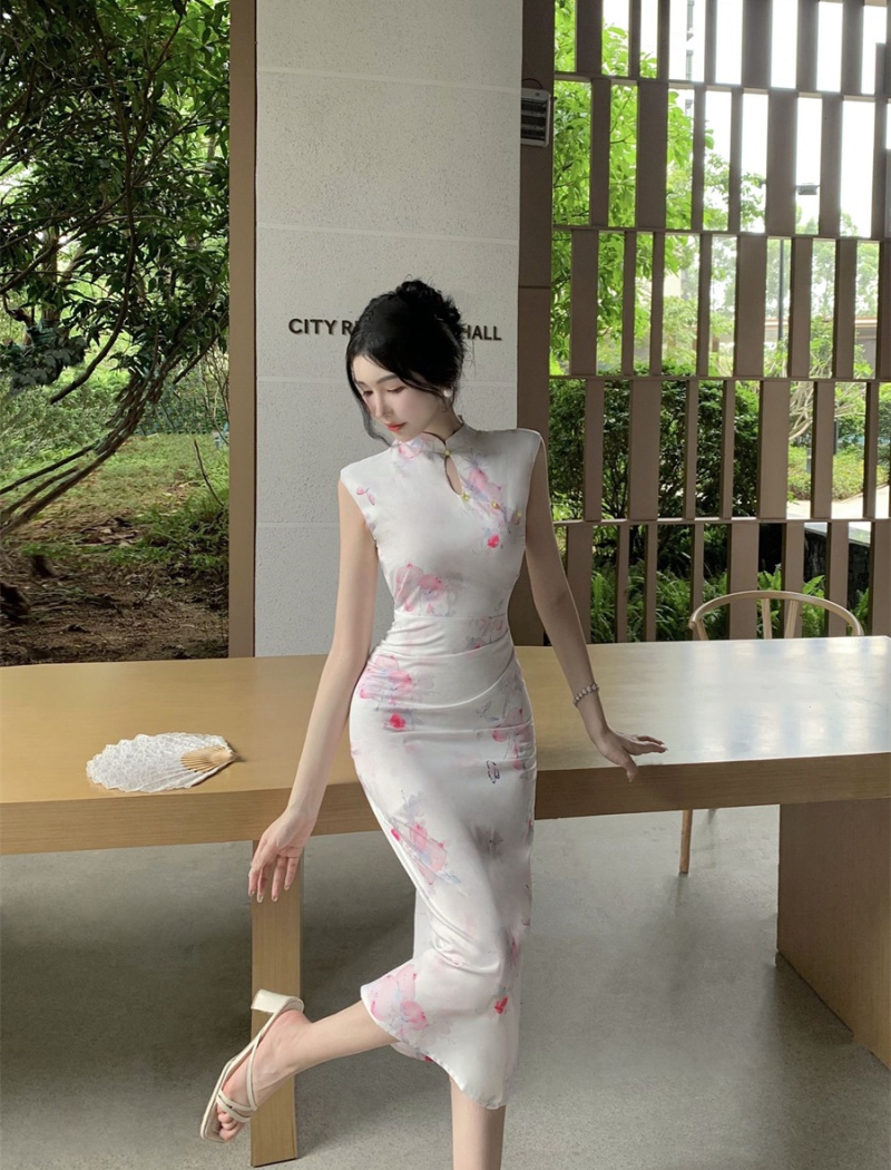 Summer after the split long dress package hip cheongsam