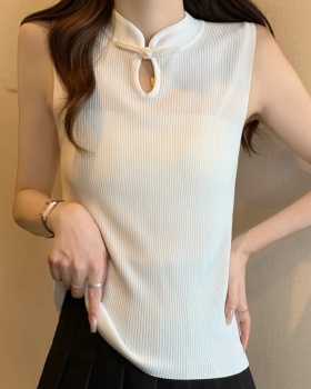 Ice silk thin knitted summer Chinese style sling vest