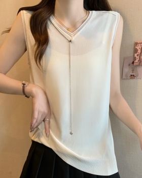 Mixed colors sling college style thin summer vest