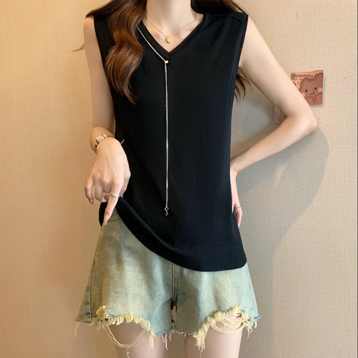 Mixed colors sling college style thin summer vest