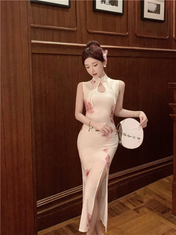 Slim sexy split dress Chinese style colors cheongsam