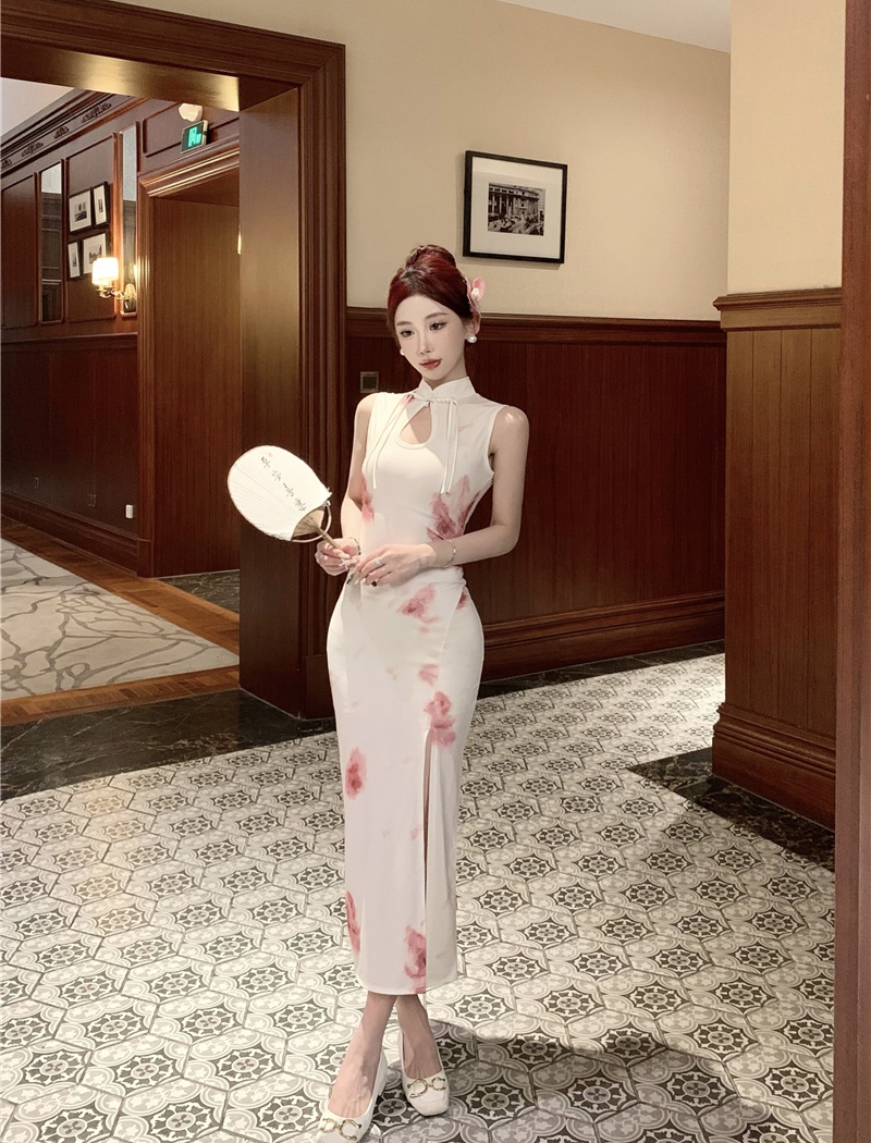 Slim sexy split dress Chinese style colors cheongsam