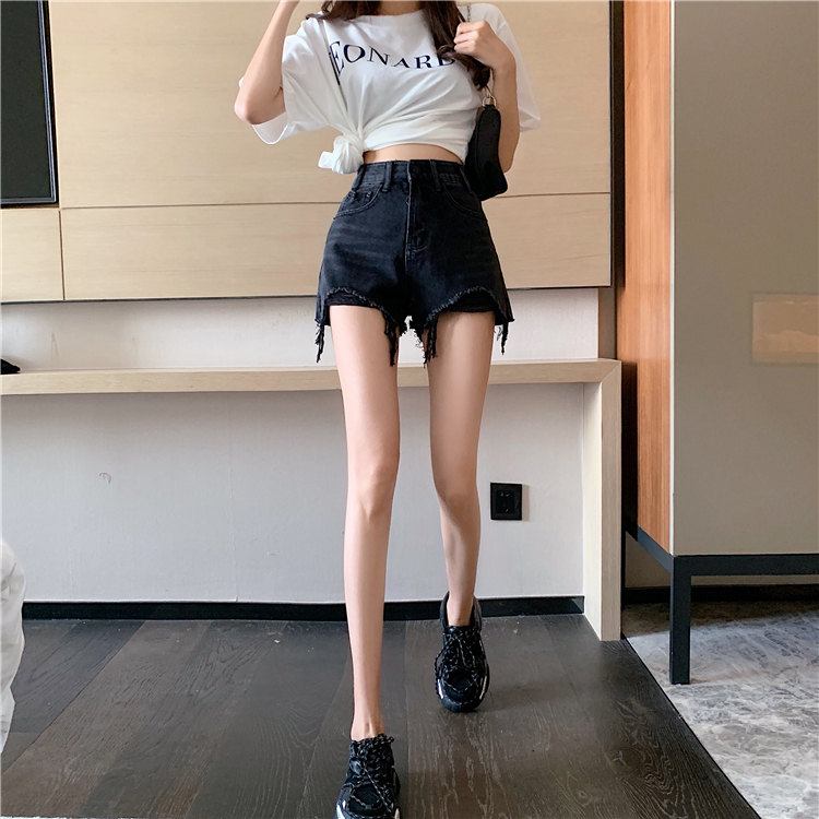 Wide leg loose shorts Korean style split short jeans