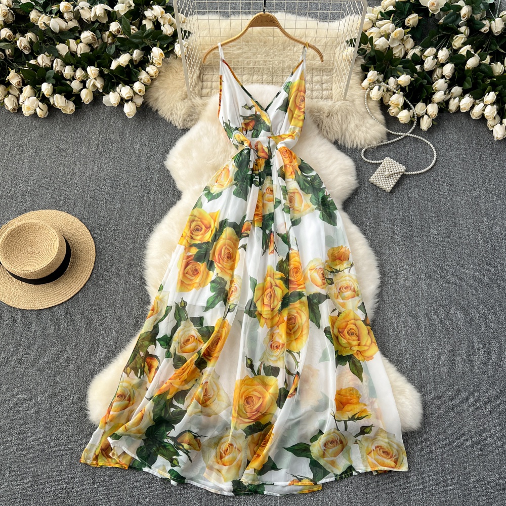 Vacation dress chiffon long dress for women