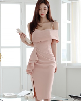 Temperament fashion Korean style slim sling sexy dress