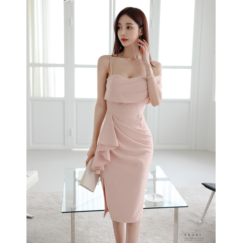 Temperament fashion Korean style slim sling sexy dress