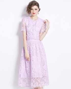 Lace chanelstyle light luxury skirt 2pcs set