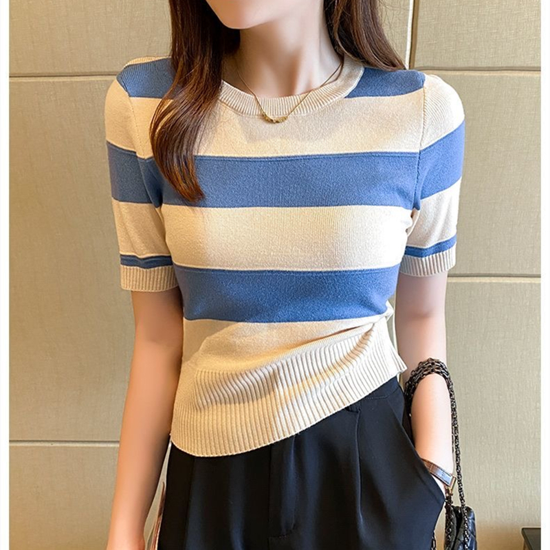 Wears outside summer sweater ice silk tops for women