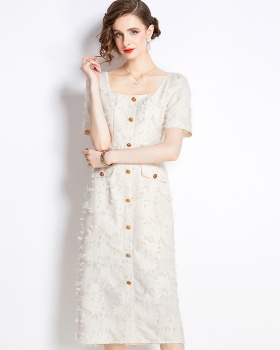 Tassels Hepburn style France style retro long dress