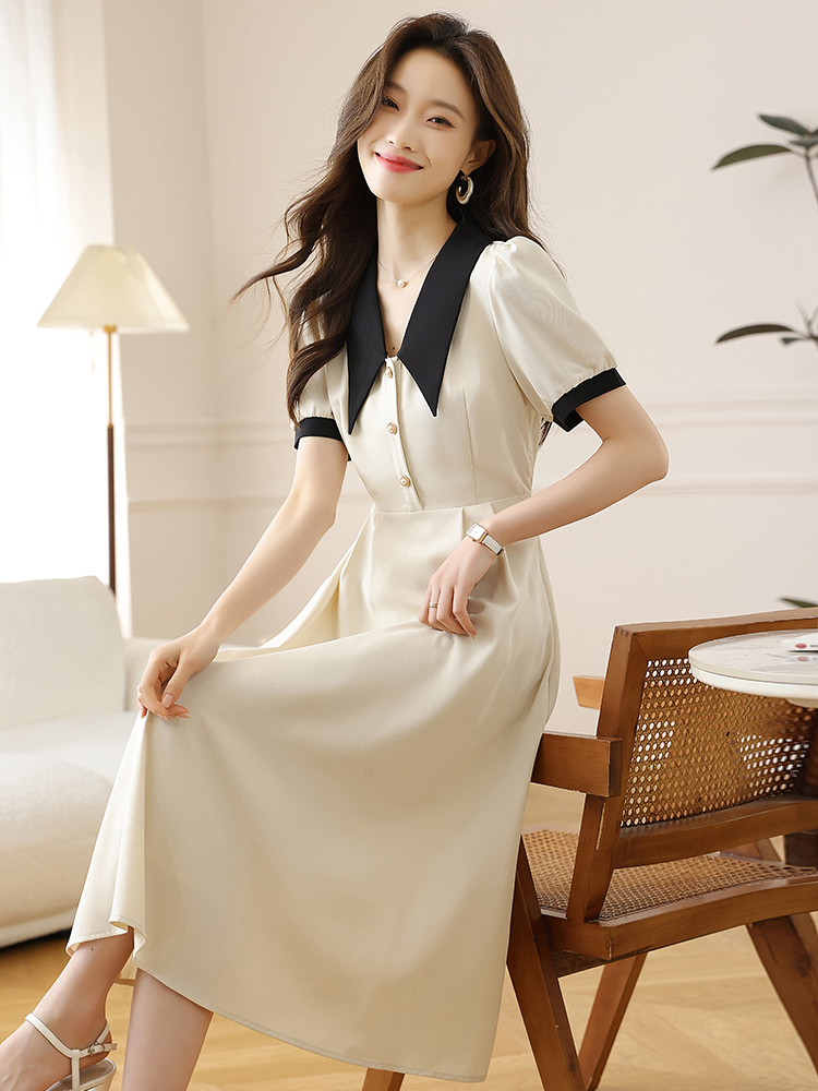 Summer France style long dress temperament niche dress