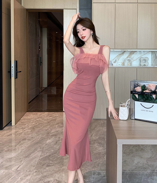 Wear sling gauze slim temperament mermaid dress for women