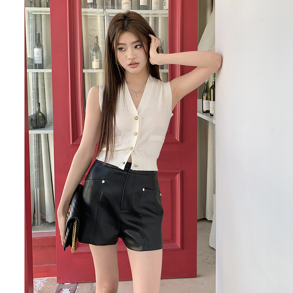 Straight pants spicegirl pants retro high waist shorts for women