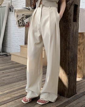 Mopping wide leg pants vertical stripes casual pants
