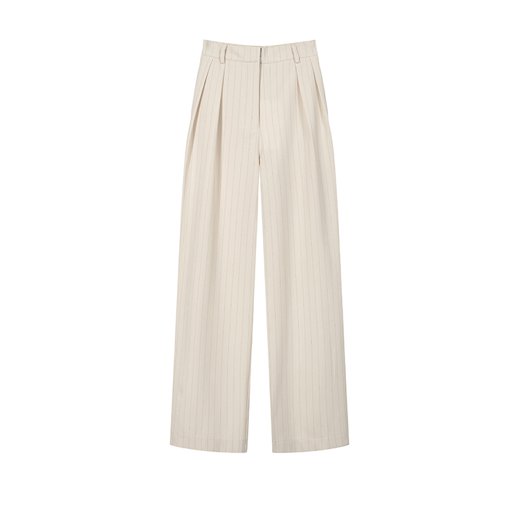 Mopping wide leg pants vertical stripes casual pants