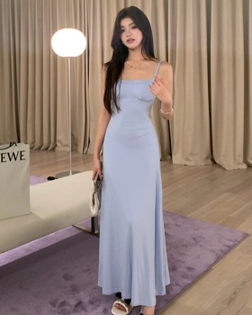 With chest pad dress vacation long dress for women