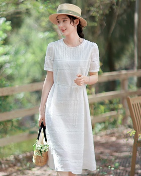 Slim summer white lady elegant dress for women